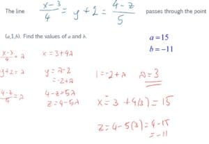 Parametric and cartesian equation of line in 3D